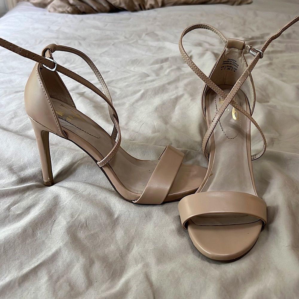Nude heels, size 6, minor wear and tear